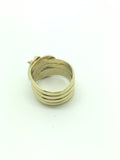 Large 18ct Gold Snake 4 coil Snake Ring - Ishy Antiques