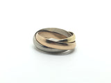 Three Band Russian Style Tri colour 18ct Wedding Ring - Ishy Antiques