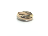 Three Band Russian Style Tri colour 18ct Wedding Ring - Ishy Antiques