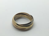 Three Band Russian Style Tri colour 18ct Wedding Ring - Ishy Antiques
