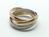 Three Band Russian Style Tri colour 18ct Wedding Ring - Ishy Antiques