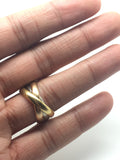 Three Band Russian Style Tri colour 18ct Wedding Ring - Ishy Antiques