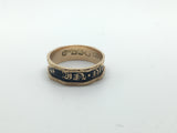 Small sized Rare Victorian Mourning ring 15ct Gold 1880 - Ishy Antiques