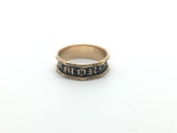 Small sized Rare Victorian Mourning ring 15ct Gold 1880 - Ishy Antiques