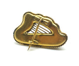 Antique Irish Bog Oak Brooch - Celtic Harp - Ishy Antiques