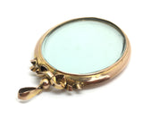 Reserved - Large Gold Locket Pendant with Bow - Ishy Antiques