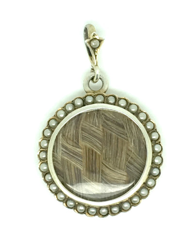 Antique Seed Pearl Silver Locket - Ishy Antiques