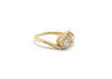 Old Cut Diamond Yellow Gold Two Stone Toi-et-Moi Bypass Ring