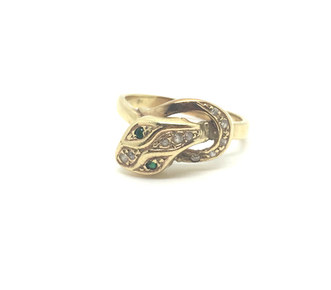 Gem Set Snake Ring - Ishy Antiques