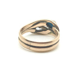 Reserved 18ct Gold, Diamond and Turquoise 19th Century Snake Ring - Ishy Antiques