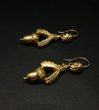 Victorian Gold Cased Acorn Earrings - Ishy Antiques