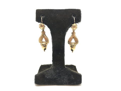 Victorian Gold Cased Acorn Earrings - Ishy Antiques