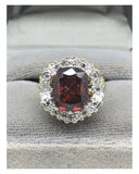 Vintage Garnet and Diamond Ballerina Ring in 18 Carat Gold
