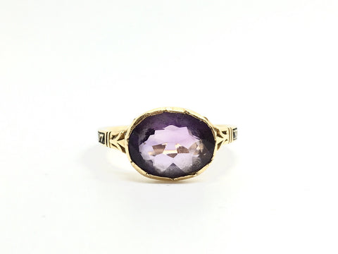 Georgian Amethyst Mourning Ring - Ishy Antiques