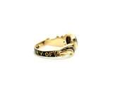 Victorian Mourning Ring Heart Shaped - Ishy Antiques