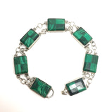 Victorian Malachite Padlock Bracelet - Ishy Antiques