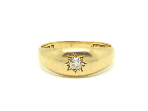 18ct Gold Gypsy Diamond Ring - Ishy Antiques