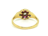 18ct Gold Ruby and Diamond Cushion Cut Ring - Ishy Antiques