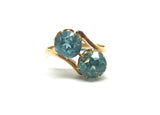 Reserved 18ct Gold Toi et Moi Zircon Ring - Ishy Antiques