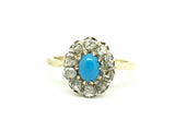 Rose Cut Diamond and Turquoise Ring - Ishy Antiques