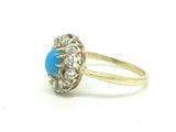 Rose Cut Diamond and Turquoise Ring - Ishy Antiques