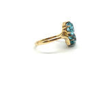 Reserved 18ct Gold Toi et Moi Zircon Ring - Ishy Antiques