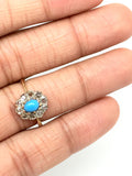 Rose Cut Diamond and Turquoise Ring - Ishy Antiques