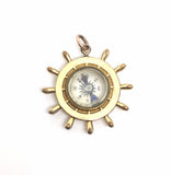 Vintage Wheel Compass with Silver Chain - Ishy Antiques