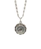Antique Silver Compass with Silver Chain - Ishy Antiques