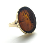 reserved Antique Amber Glass Intaglio Ring - Ishy Antiques