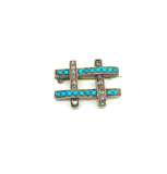 Victorian 15ct Gold Turquoise and Rose Cut Diamond Brooch - Ishy Antiques