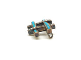 Victorian 15ct Gold Turquoise and Rose Cut Diamond Brooch - Ishy Antiques