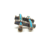 Victorian 15ct Gold Turquoise and Rose Cut Diamond Brooch - Ishy Antiques