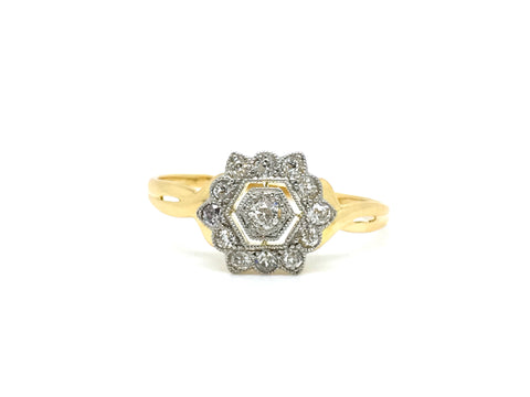 French Art Deco Diamond Cluster Ring