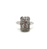 Reserved Art Deco Two Stone Panel Ring