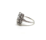 Reserved Art Deco Two Stone Panel Ring