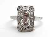 Reserved Art Deco Two Stone Panel Ring