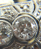 Reserved Art Deco Two Stone Panel Ring
