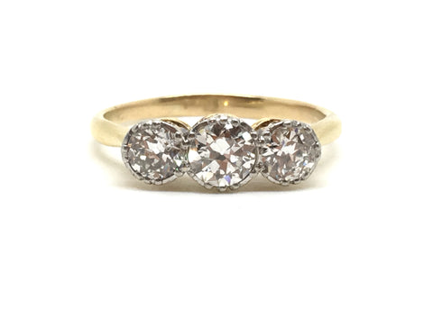 Edwardian Three Stone Diamond Ring