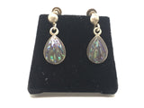 Vintage Abalone Shell Sterling Silver Earrings