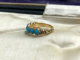 18ct Gold Georgian Turquoise Half Hoop