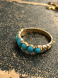 18ct Gold Georgian Turquoise Half Hoop