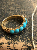 18ct Gold Georgian Turquoise Half Hoop