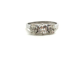 1.70ct Three Stone Old Cut Diamond Ring