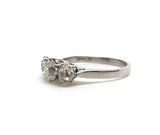 1.70ct Three Stone Old Cut Diamond Ring
