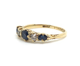 18ct Gold Five Stone Sapphire and Diamond Ring