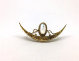 15ct Gold Engraved Victorian Moonstone Brooch