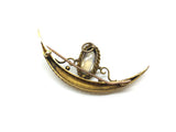 15ct Gold Engraved Victorian Moonstone Brooch