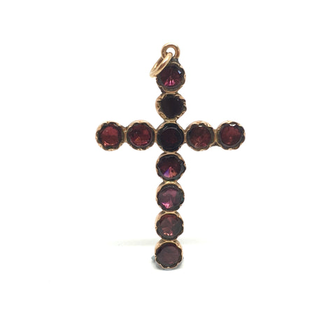 Early Victorian Foil Backed Garnet Cross