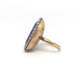 Large Antique Amethyst and Pearl Cocktail Ring